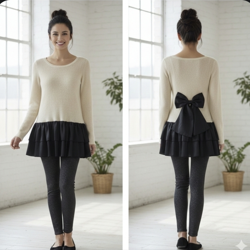 Manoush Bow Ruffle Dress M EUC